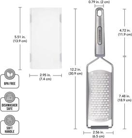 img 1 attached to Farberware Professional Soft Medium Grater, 12.4-Inch, Stainless Steel, Gray