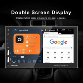 img 2 attached to 🚗 Автомагнитола Podofo Android с двойным DIN с навигацией GPS и Bluetooth, сенсорным экраном, автомобильным радио с FM/WiFi/Mirror Link/USB быстрой зарядкой телефона и поддержкой задней камеры.