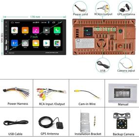 img 3 attached to 🚗 Автомагнитола Podofo Android с двойным DIN с навигацией GPS и Bluetooth, сенсорным экраном, автомобильным радио с FM/WiFi/Mirror Link/USB быстрой зарядкой телефона и поддержкой задней камеры.