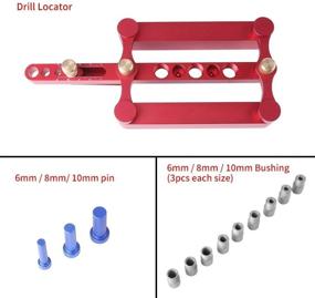 img 1 attached to 🔴 Premium RED Woodworking Dowelling Jig for 6/8/10mm Metric Dowels: Precise Punch Locator Drilling Tools