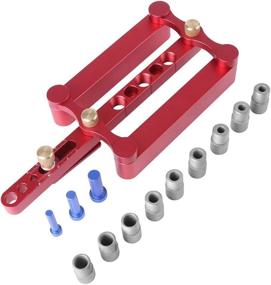 img 2 attached to 🔴 Premium RED Woodworking Dowelling Jig for 6/8/10mm Metric Dowels: Precise Punch Locator Drilling Tools