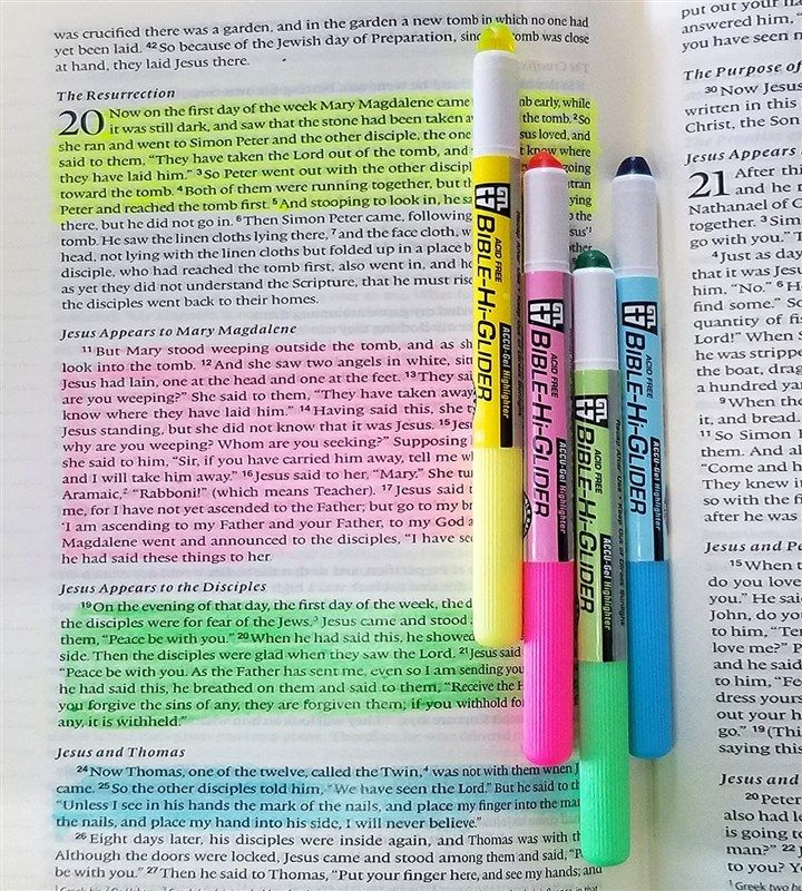  GTL Bible Study Bundle 6 Accu-Gel Gel Highlighters and 8 Pigma  Micron Multi Color Fine and Medium Point : Office Products
