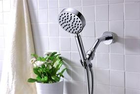 img 3 attached to 🚿 Polished Chrome 4-Inch Metal Hand Held Shower Head with No Flow Restrictor, 304 Stainless Steel Construction and Silicone Nozzles - Compatible with Hoses, Slide Bars, and Wall Mount Holders