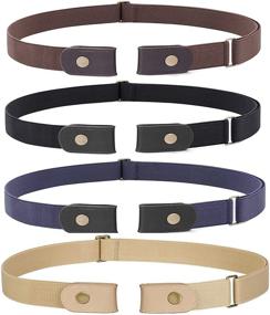 img 4 attached to Buckle Stretch Buckle Free Adjustable Coffee Women's Accessories and Belts