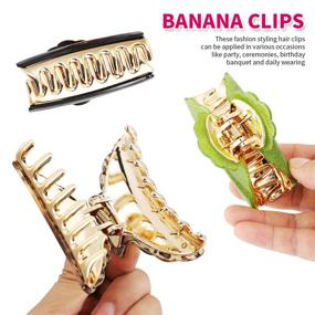 img 2 attached to 🎀 10-Pack Large Hair Claw Clips for Women, Girls, and Teens - Banana Hair Grips, Barrettes, and Clamps - Hair Accessories for Thick and Thin Hair - 3.5 Inch Long Daily Use