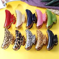 🎀 10-pack large hair claw clips for women, girls, and teens - banana hair grips, barrettes, and clamps - hair accessories for thick and thin hair - 3.5 inch long daily use logo