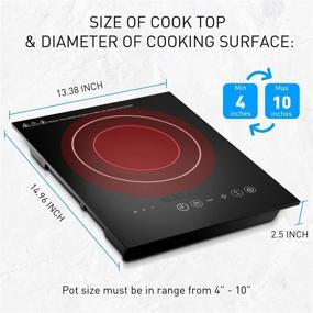 img 1 attached to Baulia SB816 Induction Cooker - Single Touch, 1800-Watt Countertop Burner for Fast Cooking, Precise Digital Temperature Control + 4 Hour Timer, Black