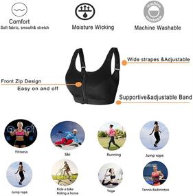 img 1 attached to Enhance Performance and Style with the newlashua Women's High Support Push Up Zip Front Close Padded Sports Bra