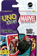 🎮 marvel uno flip card game: 112-card pack for kids & adults, perfect for family game night, ages 7 & up логотип