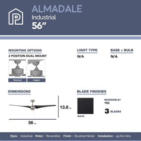 img 1 attached to 💡 Energy Efficient Brushed Nickel Almadale Ceiling Fan, 56-inch, by Prominence Home 50330