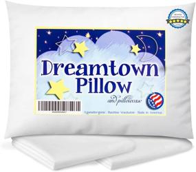 img 4 attached to 🌙 Dreamtown Kids Toddler Pillow with Pillowcase - 14x19 White, Chiropractor Recommended, Made in USA. Perfect for Daycare, Baby Cribs, Toddler Beds, and Car Rides.