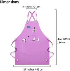 img 3 attached to 👨 Adjustable Chef Apron for Women and Men with Large Pockets - Dulabi Apron, Cooking Kitchen Apron with Back Straps