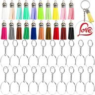 🔑 versatile 80 pcs acrylic circle discs set with keychain blanks, keychains & tassels – ideal for diy crafts! logo