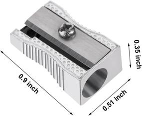 img 3 attached to 48-пакет ручных серебристых однодырочных точилок для карандашей из алюминиевого сплава для стандартных карандашей - набор мини точилок из металла