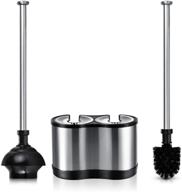 toilettree products contemporary and stylish deluxe freestanding toilet brush and plunger combo logo