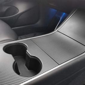 img 1 attached to 🚀 Enhance your Tesla Model 3 and Model Y with RSZX Center Console Wrap - ABS Matte Carbon Fiber Design, Perfect for Tesla Model 3 Model Y Accessories