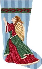 img 1 attached to 🎄 Get Festive with Alice Peterson Home Creations Holiday Edition Needlepoint Stocking Kit - Angel in Praise- Large, Deluxe Size