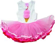 🍦 mud pie tiny dancer tutu dress в розово-белом цвете для детей от 12 до 18 месяцев с дизайном мороженого. логотип