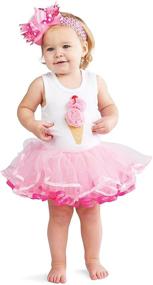 img 1 attached to 🍦 Mud Pie Tiny Dancer Tutu Dress в розово-белом цвете для детей от 12 до 18 месяцев с дизайном мороженого.