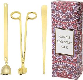 img 4 attached to Yoption 3-in-1 Candle Accessory Set: Trimmer, Cutter, Snuffer, & Dipper with Gift Package