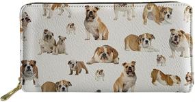 img 3 attached to 🐶 Functional and Stylish Women's Zip Around Clutch Wallet for American Bulldog Lovers