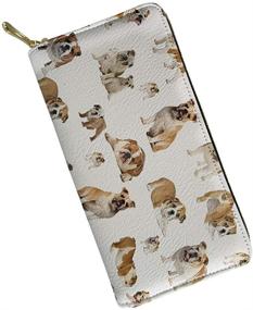 img 4 attached to 🐶 Functional and Stylish Women's Zip Around Clutch Wallet for American Bulldog Lovers