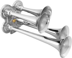 img 3 attached to 📢 Chrome VXH4114 Vixen Horns Loud 4/Four Trumpet Train Air Horn with 12V Electric Solenoid