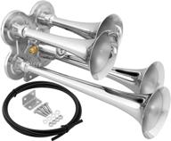 📢 chrome vxh4114 vixen horns loud 4/four trumpet train air horn with 12v electric solenoid logo