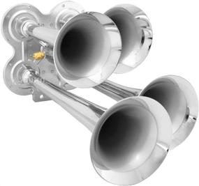 img 1 attached to 📢 Chrome VXH4114 Vixen Horns Loud 4/Four Trumpet Train Air Horn with 12V Electric Solenoid