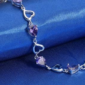 img 1 attached to 💍 925 Sterling Silver CZ Love Heart of Ocean Teardrop Bridal Tennis Bracelet by EleQueen