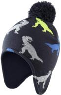 🦖 boys' winter earflap dinosaur accessories and hats/caps by home prefer logo