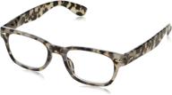 👓 ultimate eye protection: peepers by peeperspecs clark square blue light blocking reading glasses, gray tortoise, 49 + 2 logo