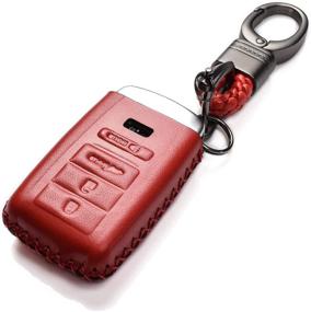 img 3 attached to 🔑 Vitodeco Leather Smart Key Fob Case: Acura RDX/MDX/ILX/TLX (2016-2020), 4-Button, Red