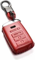 🔑 vitodeco leather smart key fob case: acura rdx/mdx/ilx/tlx (2016-2020), 4-button, red logo