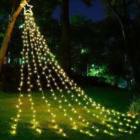 img 4 attached to 🎄 Stunning 317 LED Star Lights String for Vibrant Outdoor Christmas Decorations - 11.5 ft Christmas Tree Lights with 8 Memory Lighting Modes, Timer, Perfect for Yard, Festival, Party, Warm White Christmas Decor