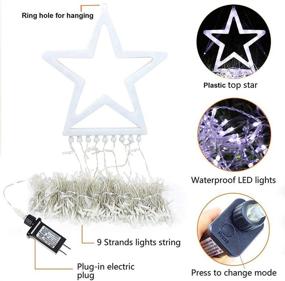 img 3 attached to 🎄 Stunning 317 LED Star Lights String for Vibrant Outdoor Christmas Decorations - 11.5 ft Christmas Tree Lights with 8 Memory Lighting Modes, Timer, Perfect for Yard, Festival, Party, Warm White Christmas Decor