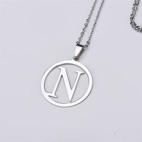 img 2 attached to 🔥 AOCHEE Personalized Stainless Steel Initial Pendant Necklace