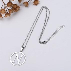 img 3 attached to 🔥 AOCHEE Personalized Stainless Steel Initial Pendant Necklace