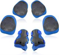 yoreeto kids protective gear set: 3-in-1 knee and elbow pads with wrist guards for skating, biking, scooting, skateboarding, rollerblading - youth safety gear included logo