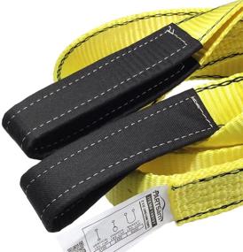 img 1 attached to 3400Dtex Premium 12ft x 2in Crane Towing Strap - Heavy Duty Polyester Web Sling with Corrosion Resistance - Industrial Flat Eye-Eye Ropes for Superior SEO