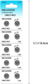 img 3 attached to 🔋 Pack of 10 LR621 AG1 SR621SW 364 LR60 164 1.5V Watch Batteries by SKOANBE