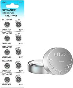 img 4 attached to 🔋 Pack of 10 LR621 AG1 SR621SW 364 LR60 164 1.5V Watch Batteries by SKOANBE