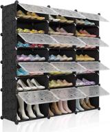 👠 kousi portable shoe rack organizer: 48 pair tower shelf shoe storage cabinet stand, expandable for heels, boots, slippers - 8 tier black логотип