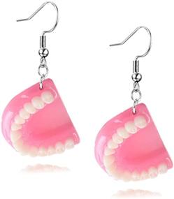 img 4 attached to 🦷 Coadipress Funny 3D Tooth Dangle Earrings: Party Festival Style for Women, Girls & Students! Creative, Exaggerated Dental Denture Design