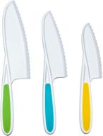 🔪 safe & durable nylon kids knife set - 3-piece child-friendly kitchen knives logo