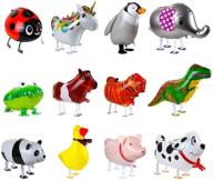 🎈 adorable kesoto 12pcs walking animal balloons: perfect for kids' animal theme party & birthday supplies logo