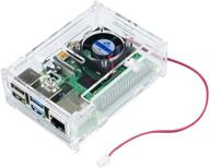 акриловый корпус с вентилятором для raspberry pi 4 model b/pi 3b+: оптимальная защита и охлаждение. логотип