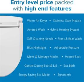 img 3 attached to Brondell LE89 Swash Electronic Bidet Seat: Side Arm Control, 🚽 Warm Air Dryer, Stainless-Steel Nozzle, Nightlight – Easy Installation for Elongated Toilets