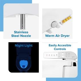 img 2 attached to Brondell LE89 Swash Electronic Bidet Seat: Side Arm Control, 🚽 Warm Air Dryer, Stainless-Steel Nozzle, Nightlight – Easy Installation for Elongated Toilets