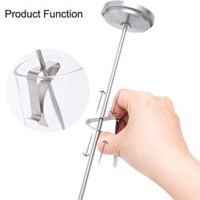 img 1 attached to 12'' Deep Fry Candy Thermometer with Clip: Instant Read Dial for Turkey, BBQ & Grill - Stainless Steel Stem, Meat Cooking Thermometer